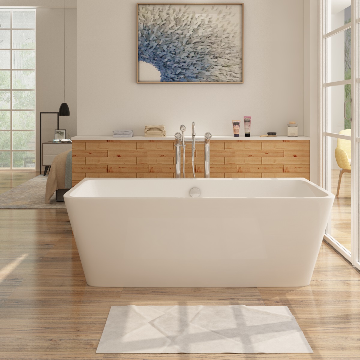 I Flair Freistehende Badewanne Malmo Aus Acryl In Weiss Verschiedene Grossen Ebay